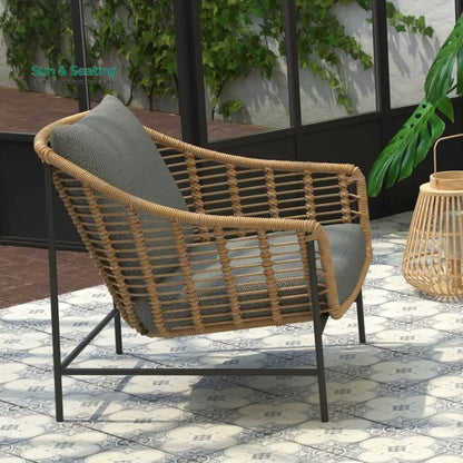 Livia Outdoor Garden Balcony Sofa Set 2 Seater 2 Single seater and 1 Center Table Set (Tan) Sofa Sets