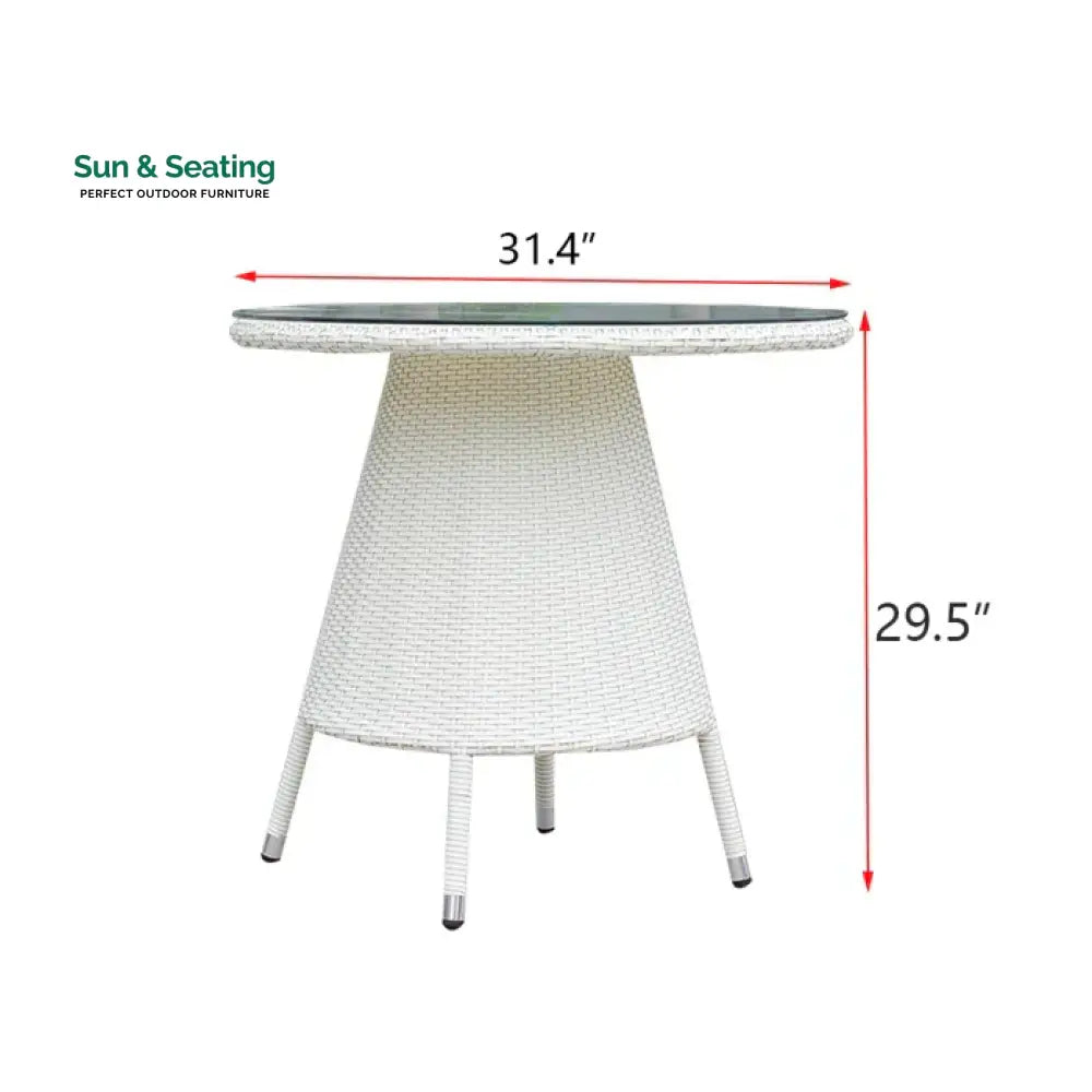 Llamas Outdoor Patio Seating Set 4 Chairs and 1 Table Set (White) Coffee Table Sets