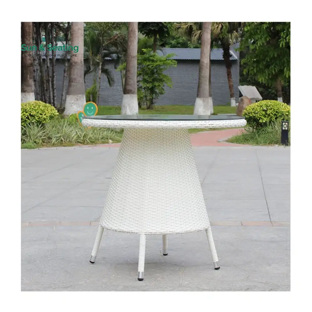 Llamas Outdoor Patio Seating Set 4 Chairs and 1 Table Set (White) Coffee Table Sets