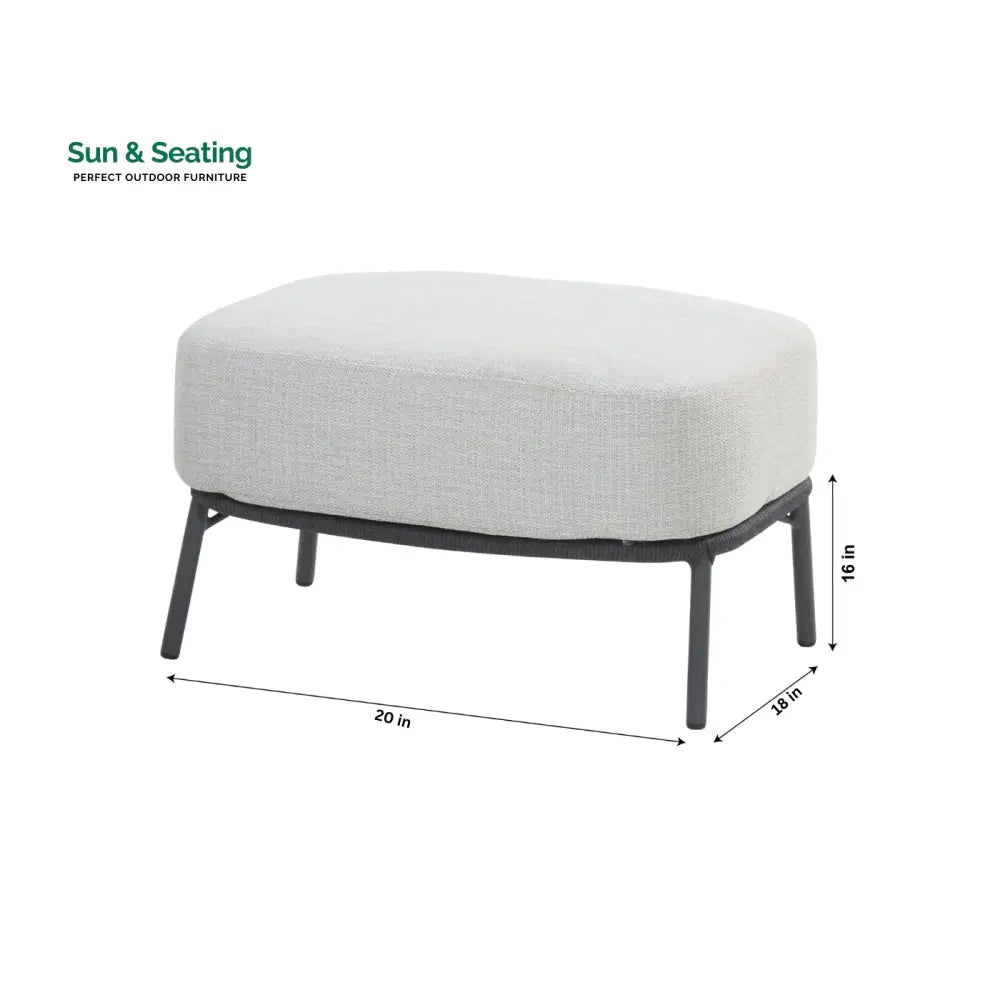 Locator Outdoor Sofa Set 2 Seater 2 Single seater with ottoman and 1 Center Table Set (Dark Grey) Braided &amp; Rope Sofa
