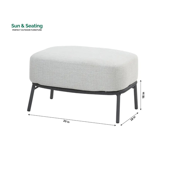 Locator Outdoor Sofa Set 2 Seater 2 Single seater with ottoman and 1 Center Table Set (Dark Grey) Braided &amp; Rope Sofa
