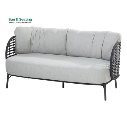 Locator Outdoor Sofa Set 2 Seater 2 Single seater with ottoman and 1 Center Table Set (Dark Grey) Braided & Rope Sofa