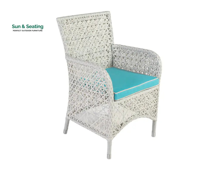 Lodovico Outdoor Patio Dining Set 6 Chairs and 1 Table (Pearl white) Dining sets