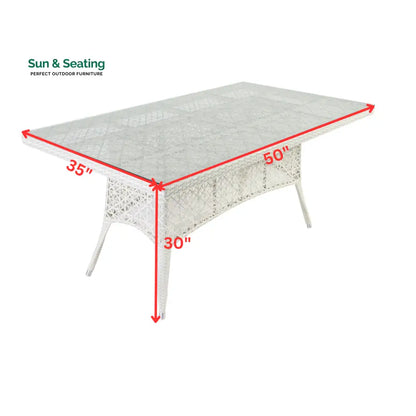 Lodovico Outdoor Patio Dining Set 6 Chairs and 1 Table (Pearl white) Dining sets