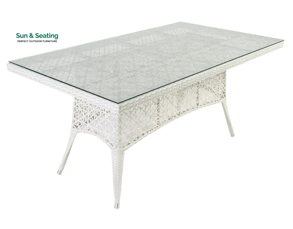 Lodovico Outdoor Patio Dining Set 6 Chairs and 1 Table (Pearl white) Dining sets