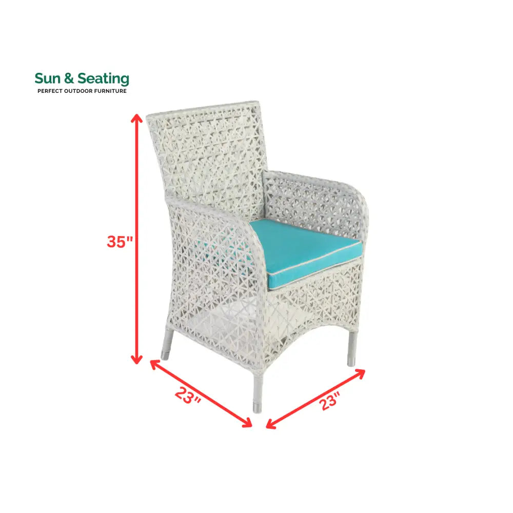 Lodovico Outdoor Patio Dining Set 6 Chairs and 1 Table (Pearl white) Dining sets