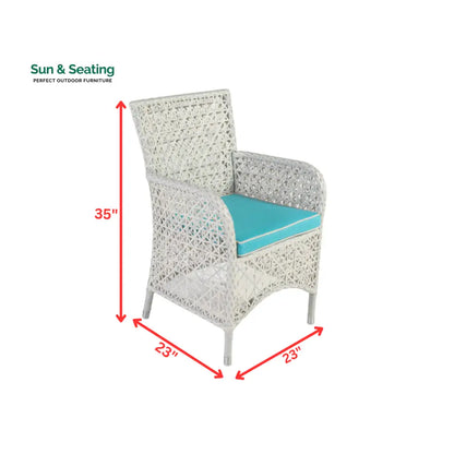 Lodovico Outdoor Patio Dining Set 6 Chairs and 1 Table (Pearl white) Dining sets