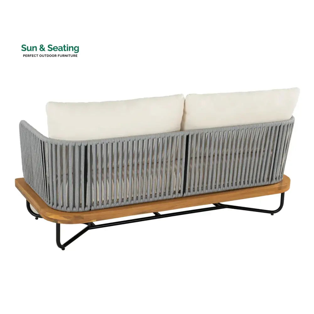 Logema Outdoor Garden Balcony Sofa Set 2 Seater,4 Single Seater With 1 Table Set Braid &amp; Rope (Grey + Beige) Sofa Sets