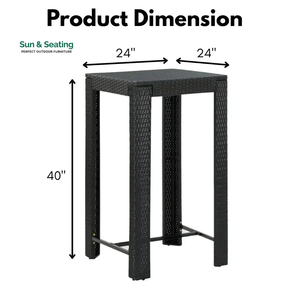 Lola Outdoor Rattan Wicker High Top Bar Table Bar Table