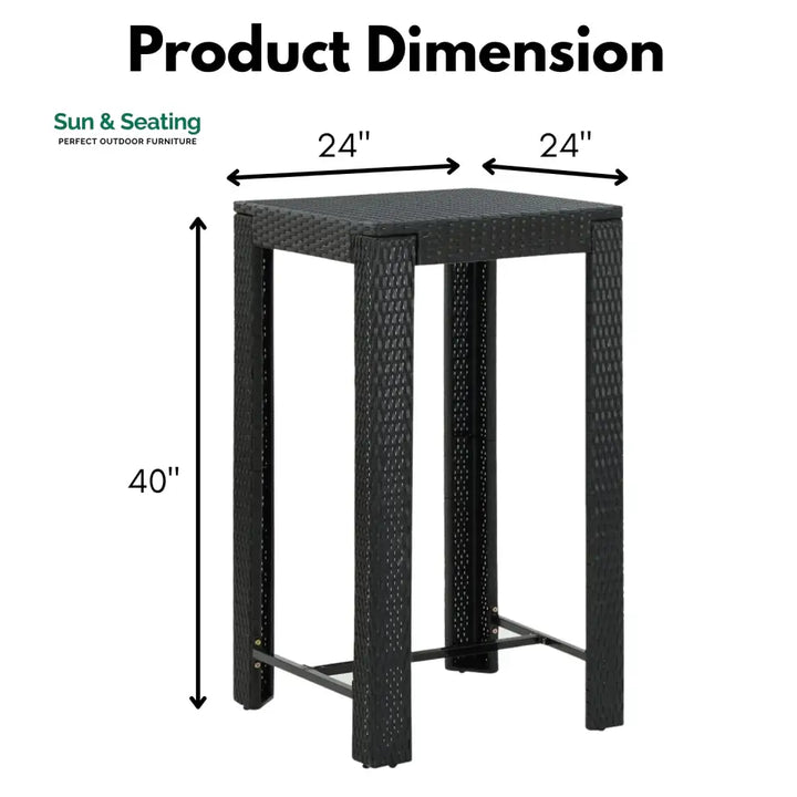Lola Outdoor Rattan Wicker High Top Bar Table Bar Table