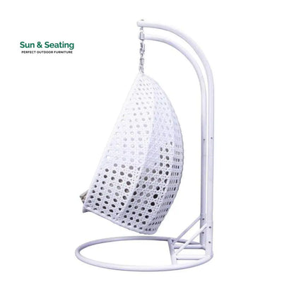 Lombardi Double Seater Hanging Swing With Stand For Balcony Garden Swing (White) Swings
