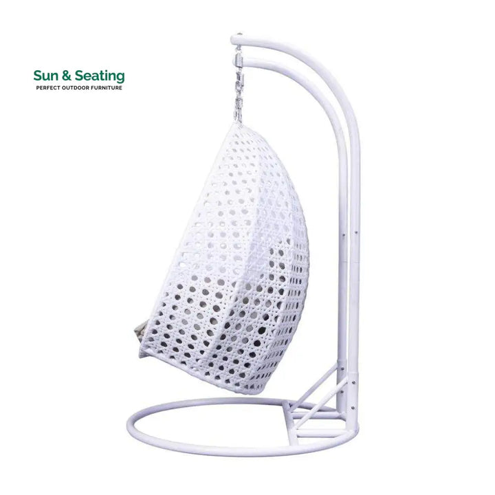 Lombardi Double Seater Hanging Swing With Stand For Balcony Garden Swing (White) Swings