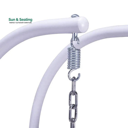 Lombardi Double Seater Hanging Swing With Stand For Balcony Garden Swing (White) Swings