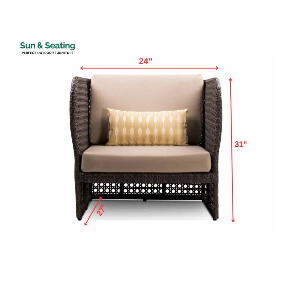 Lombardi Outdoor Sofa Set 2 Seater 2 Single seater and 1 Center Table (Brown) Sofa Sets