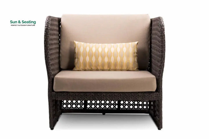Lombardi Outdoor Sofa Set 2 Seater 2 Single seater and 1 Center Table (Brown) Sofa Sets