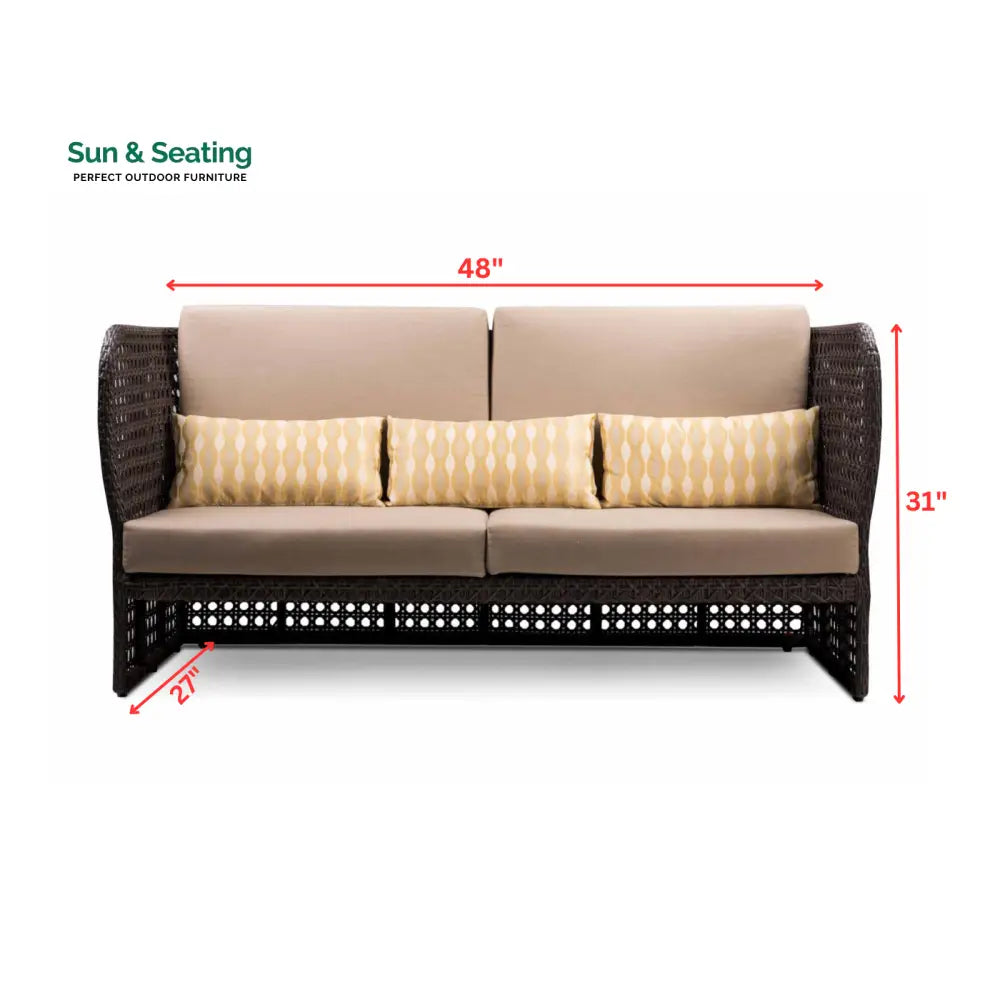 Lombardi Outdoor Sofa Set 2 Seater 2 Single seater and 1 Center Table (Brown) Sofa Sets