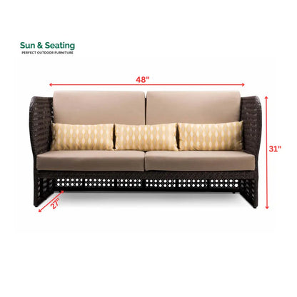 Lombardi Outdoor Sofa Set 2 Seater 2 Single seater and 1 Center Table (Brown) Sofa Sets