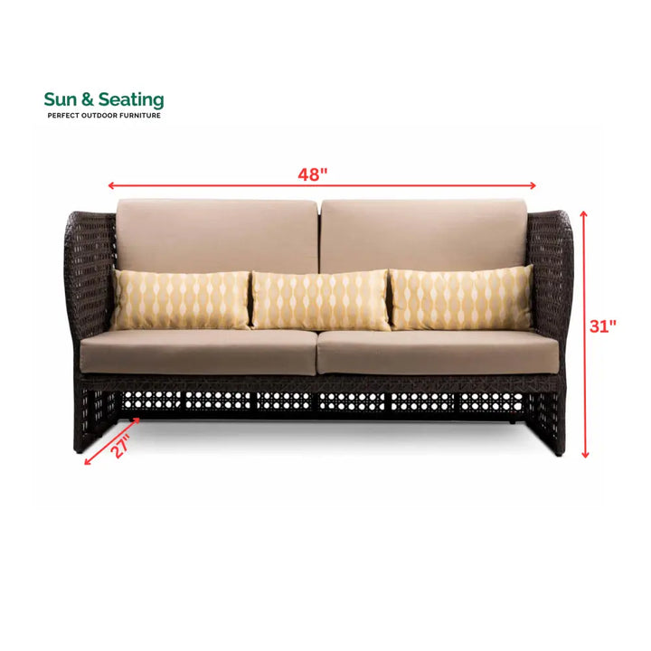 Lombardi Outdoor Sofa Set 2 Seater 2 Single seater and 1 Center Table (Brown) Sofa Sets