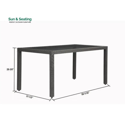 Lombardo Outdoor Patio Dining Set 6 Chairs and 1 Table (Black) Dining sets