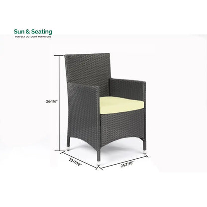 Lombardo Outdoor Patio Dining Set 6 Chairs and 1 Table (Black) Dining sets