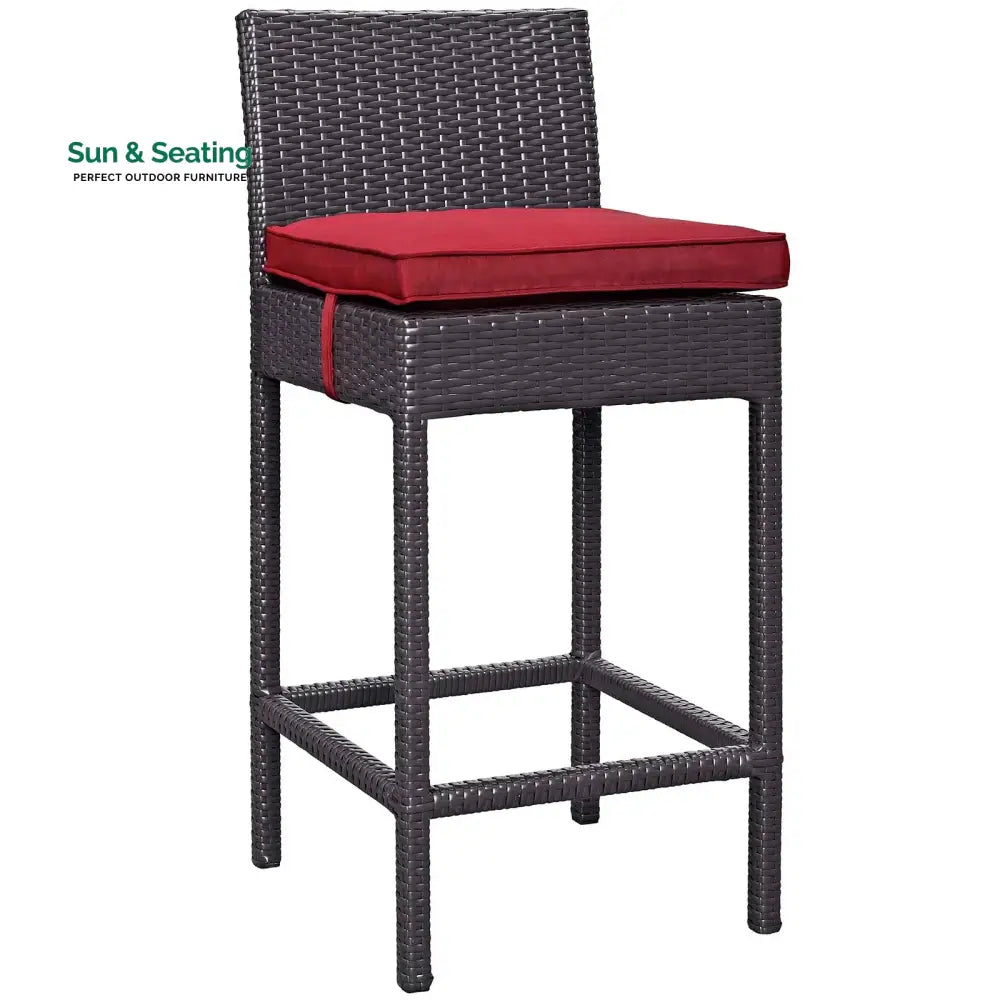 Lomeo Outdoor Patio Bar Sets 4 Chairs and 1 Table (Dark Brown) Bar Sets
