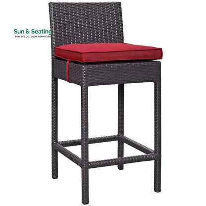 Lomeo Outdoor Patio Bar Sets 4 Chairs and 1 Table (Dark Brown) Bar Sets