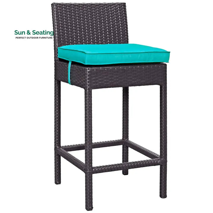 Lomeo Outdoor Patio Bar Sets 4 Chairs and 1 Table (Dark Brown) Bar Sets