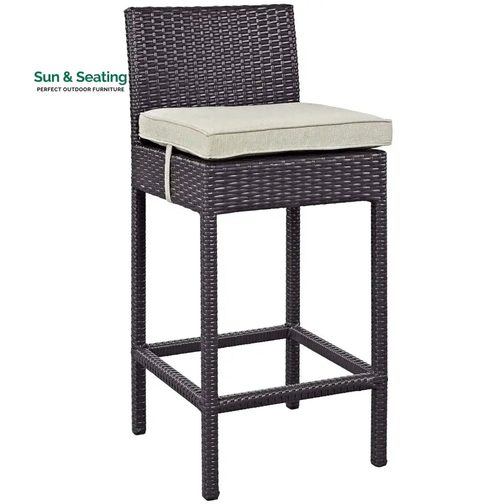 Lomeo Outdoor Patio Bar Sets 4 Chairs and 1 Table (Dark Brown) Bar Sets