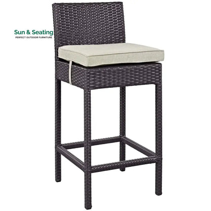 Lomeo Outdoor Patio Bar Sets 4 Chairs and 1 Table (Dark Brown) Bar Sets