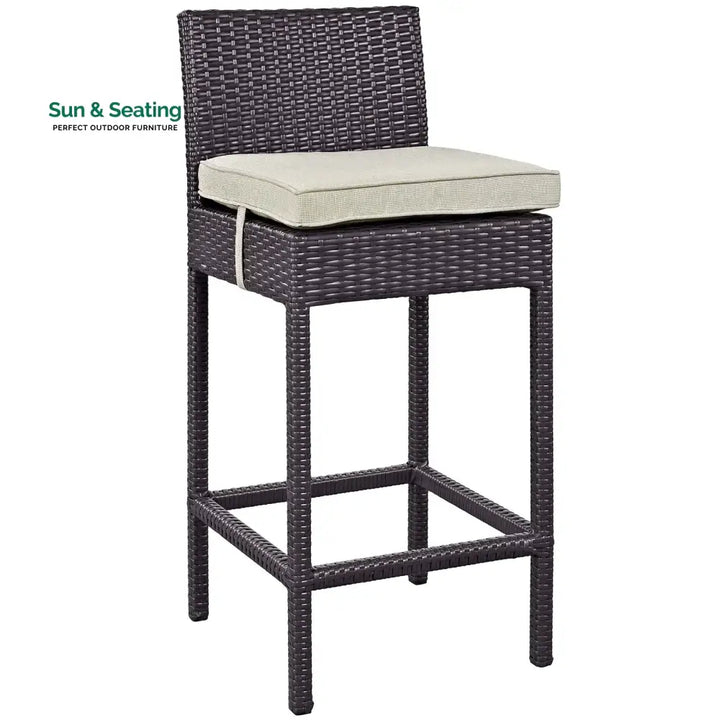 Lomeo Outdoor Patio Bar Sets 4 Chairs and 1 Table (Dark Brown) Bar Sets