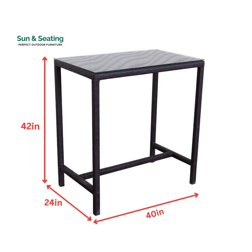 Lomeo Outdoor Patio Bar Sets 4 Chairs and 1 Table (Dark Brown) Bar Sets