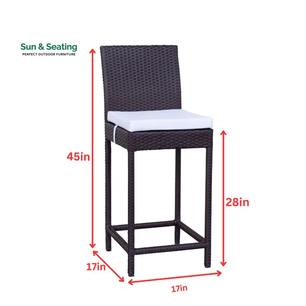 Lomeo Outdoor Patio Bar Sets 4 Chairs and 1 Table (Dark Brown) Bar Sets