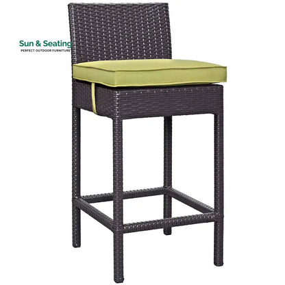 Lomeo Outdoor Patio Bar Sets 4 Chairs and 1 Table (Dark Brown) Bar Sets