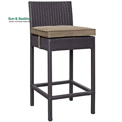Lomeo Outdoor Patio Bar Sets 4 Chairs and 1 Table (Dark Brown) Bar Sets