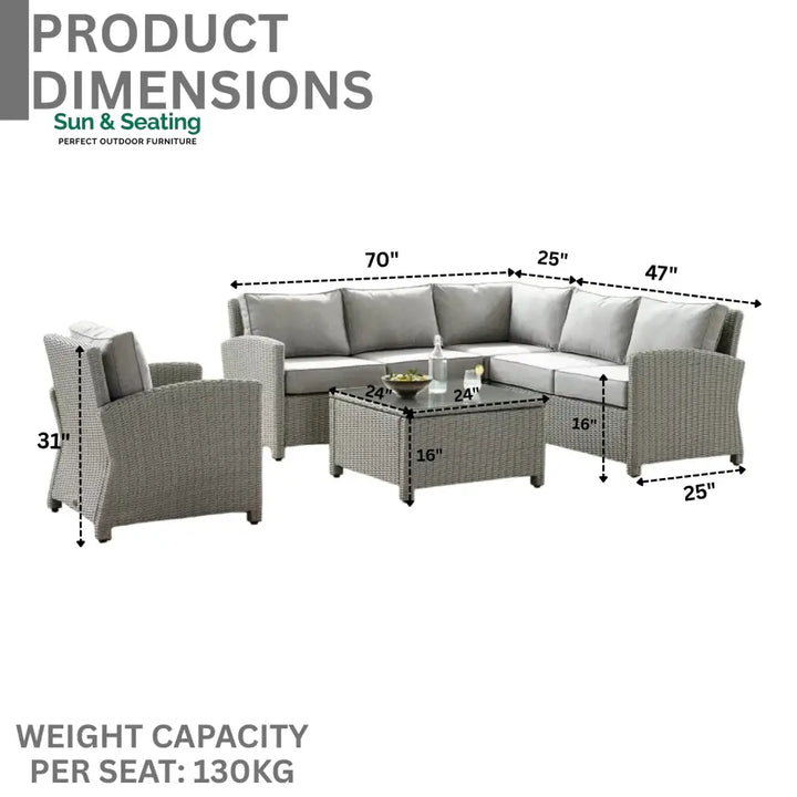 Londyn L-Shape Outdoor Wicker Sofa Set Sofa Set