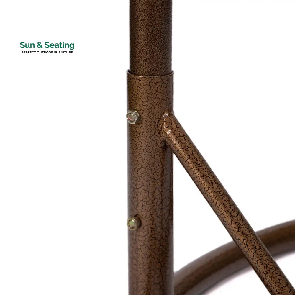 Longo Double Seater Hanging Swing With Stand For Balcony Garden Swing (Brown) Swings