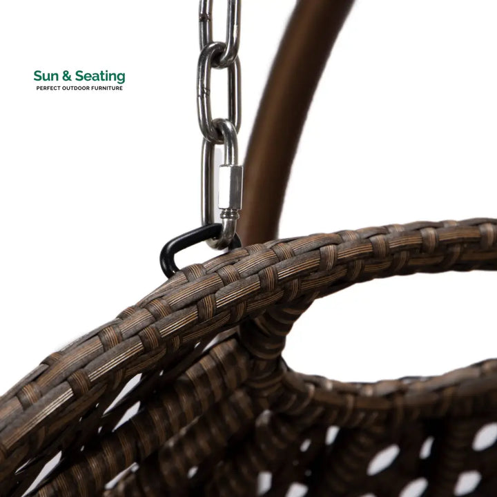 Longo Double Seater Hanging Swing With Stand For Balcony Garden Swing (Brown) Swings