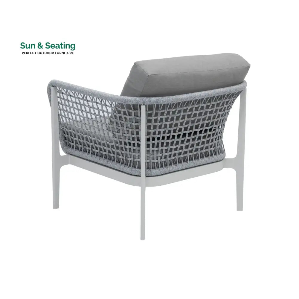 Louella Outdoor Garden Balcony Sofa Set 5 Seater 1 Single seater and 1 Center Table Set Braid & Rope(Grey) Sofa Sets