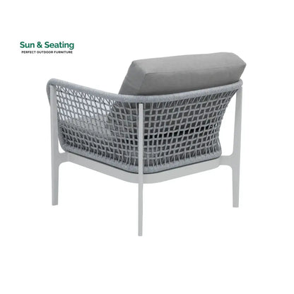 Louella Outdoor Garden Balcony Sofa Set 5 Seater 1 Single seater and 1 Center Table Set Braid & Rope(Grey) Sofa Sets