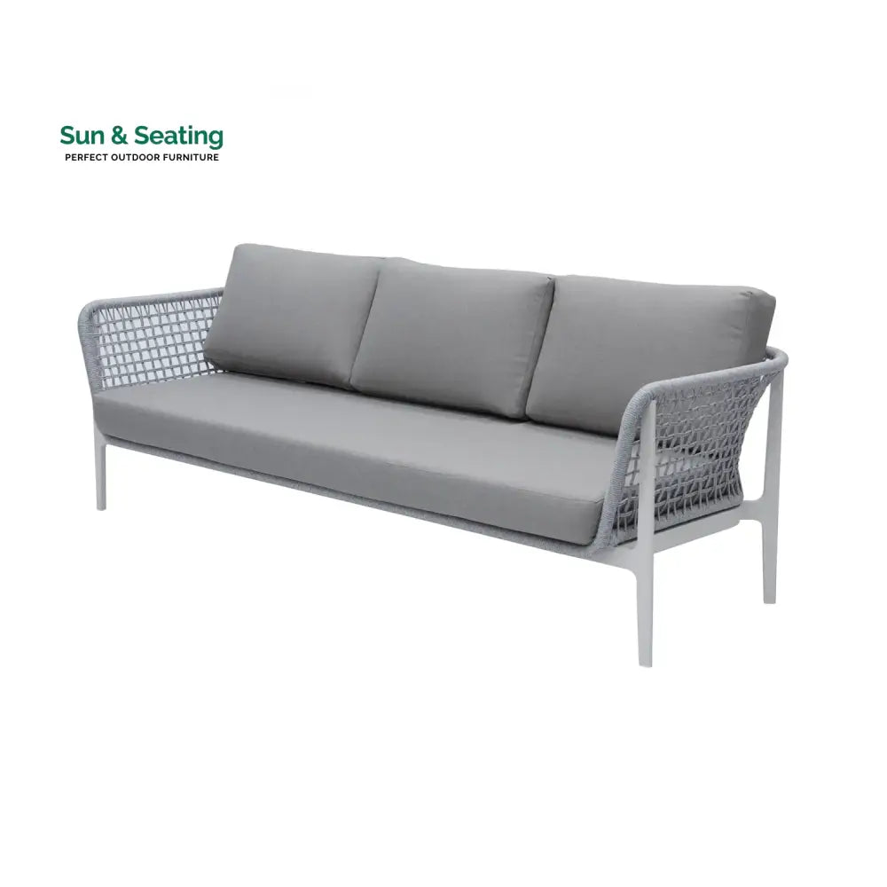 Louella Outdoor Garden Balcony Sofa Set 5 Seater 1 Single seater and 1 Center Table Set Braid &amp; Rope(Grey) Sofa Sets