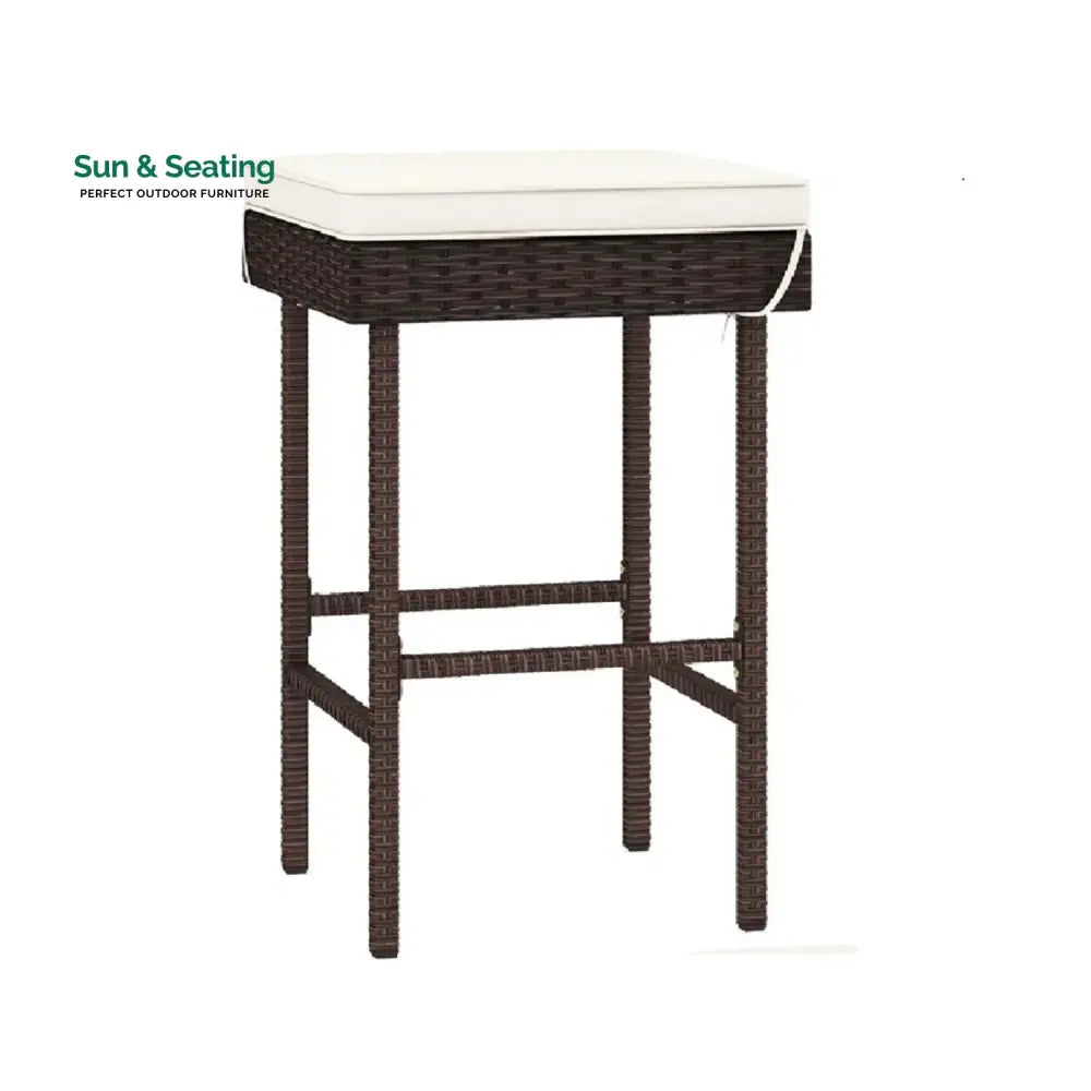 Lourdes 2-Piece Rattan Wicker Patio Bar Stools Bar Chairs