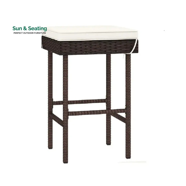 Lourdes 2-Piece Rattan Wicker Patio Bar Stools Bar Chairs