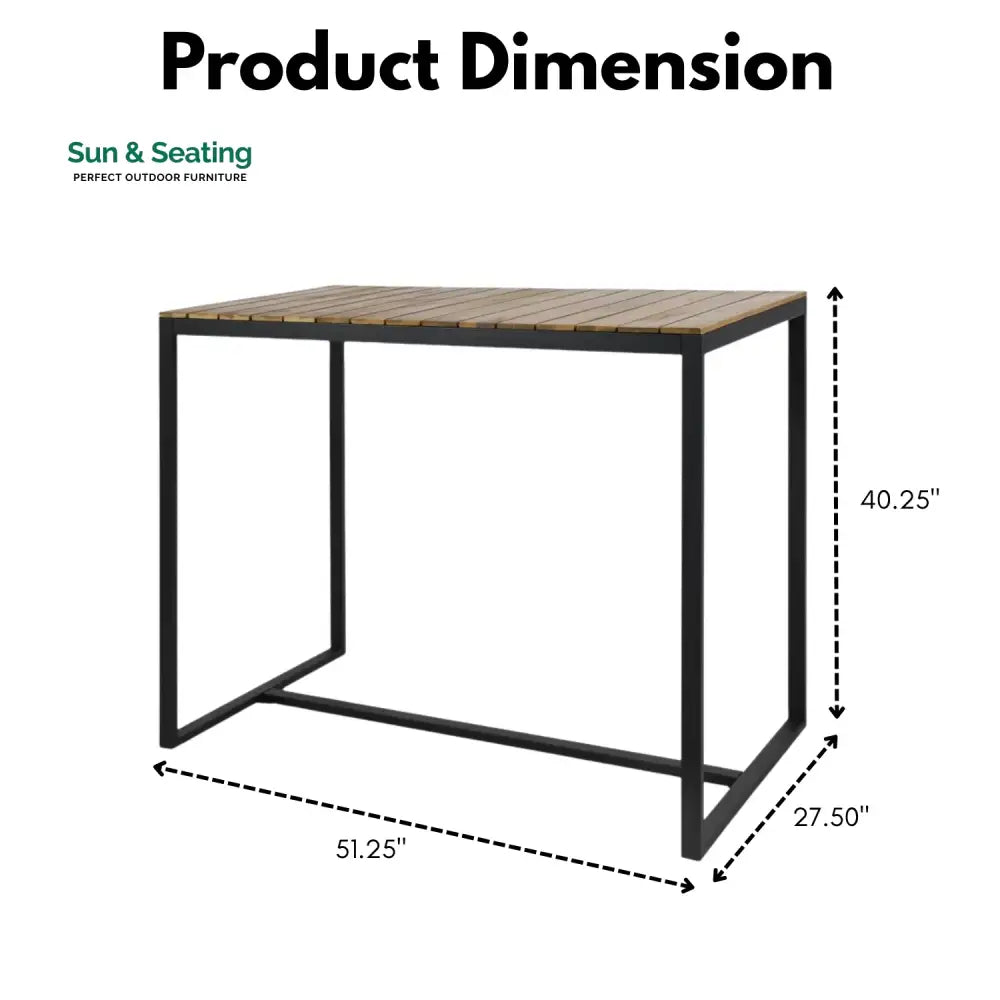 Lubna Outdoor Bar Table With Wooden Top Bar Table