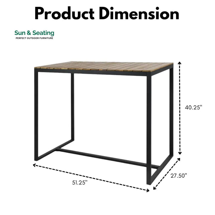 Lubna Outdoor Bar Table With Wooden Top Bar Table