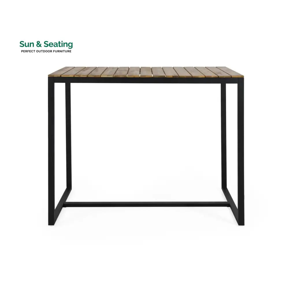Lubna Outdoor Bar Table With Wooden Top Bar Table