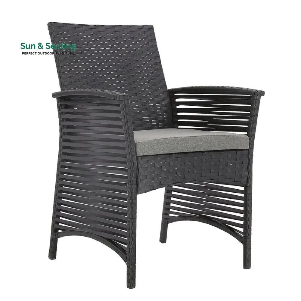 Luca Outdoor Patio Dining Set 4 Chairs and 1 Table (Black) Dining sets