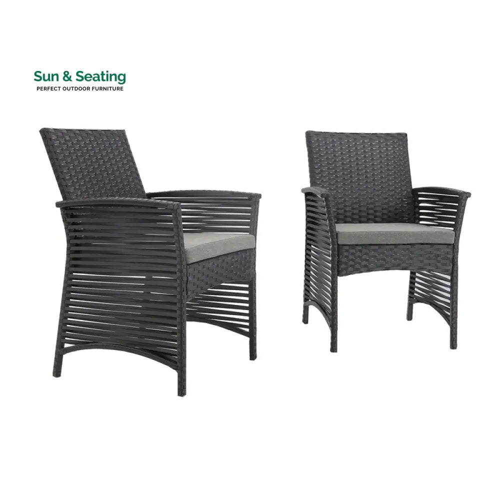 Luca Outdoor Patio Dining Set 4 Chairs and 1 Table (Black) Dining sets