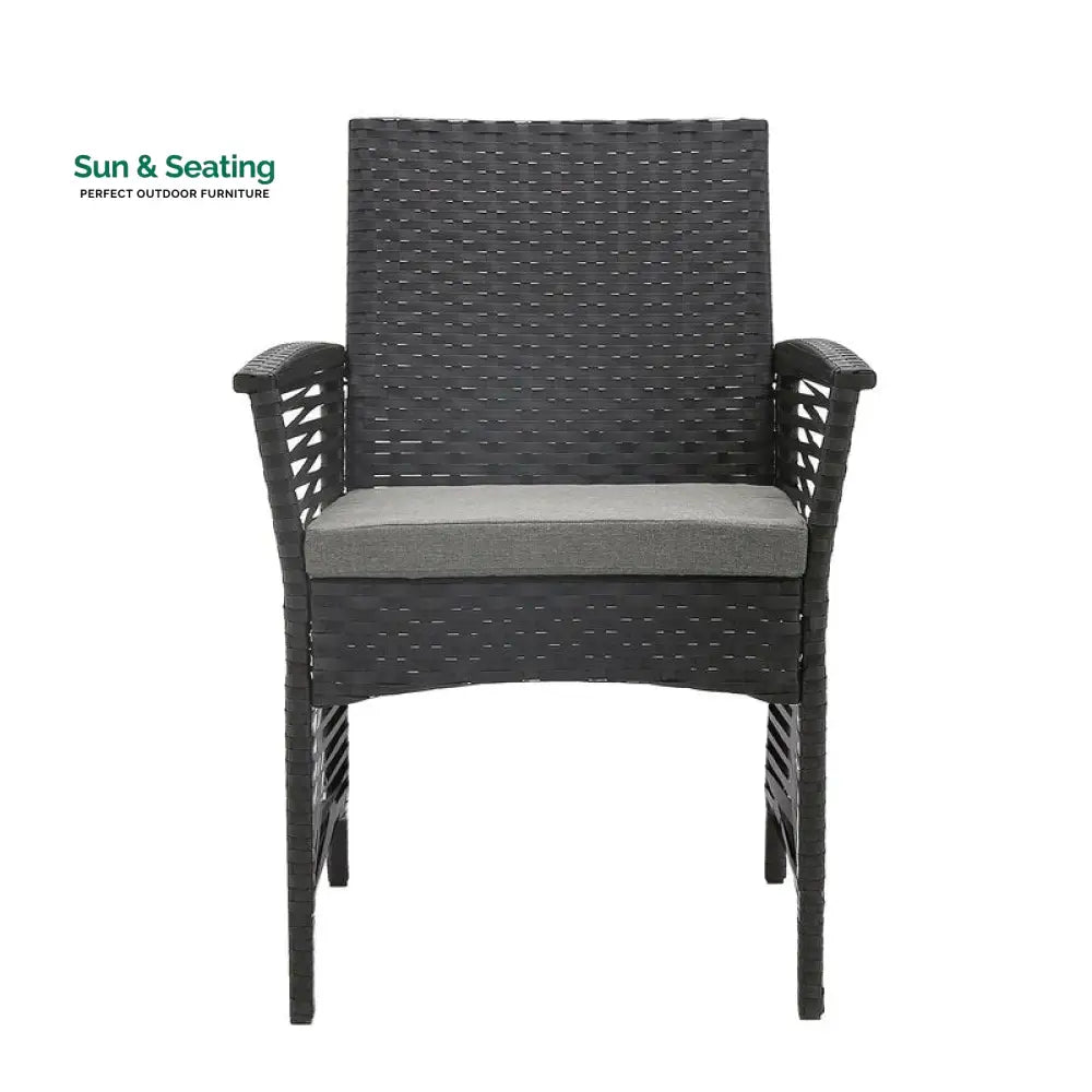 Luca Outdoor Patio Dining Set 4 Chairs and 1 Table (Black) Dining sets