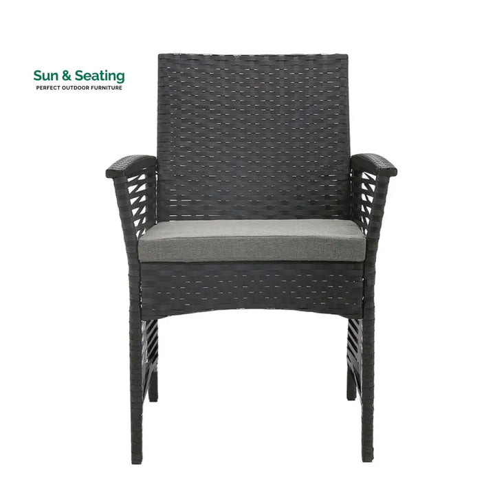 Luca Outdoor Patio Dining Set 4 Chairs and 1 Table (Black) Dining sets