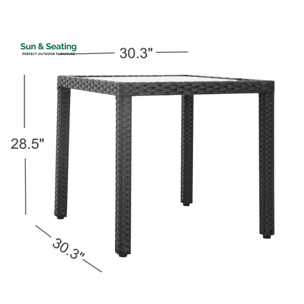 Luca Outdoor Patio Dining Set 4 Chairs and 1 Table (Black) Dining sets